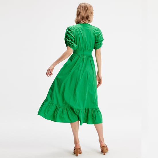 Trapeze Dress With Puffed Sleeves