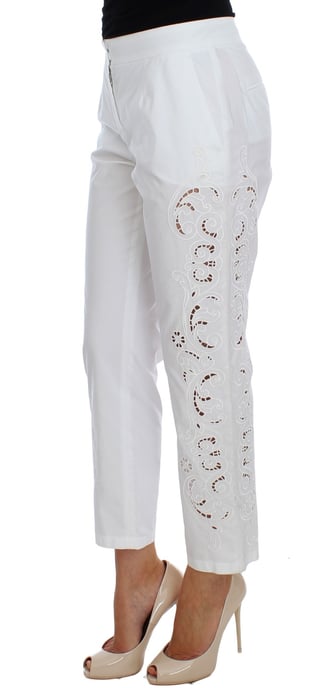 Dolce & Gabbana Women's White Floral Cutout Dress Sicily Pants - Image 2