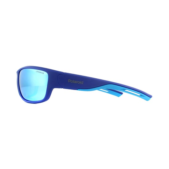 Polaroid Sport Wrap Mens Blue Blue Mirror Polarized Sunglasses