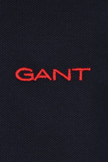Gant Contrast Collar SS Polo Shirt Evening Blue - Image 3