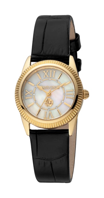 RC5L035L0025 Roberto Cavalli Womens Quartz Stainless Steel White MOP Leather 5 ATM 28 mm Watch - Image 1