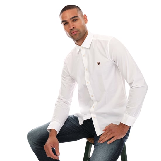 Men's Ted Baker Fonik Poplin Shirt in White - Image 4