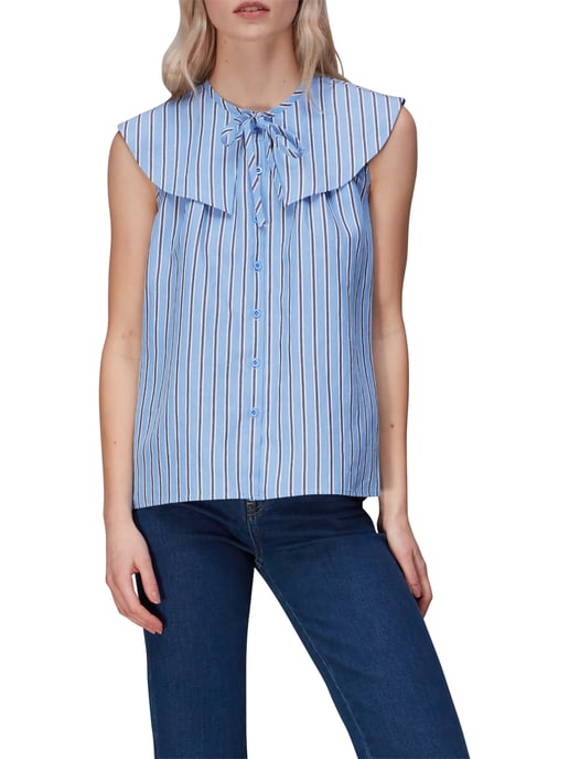 Maggie Stripe Collar Top