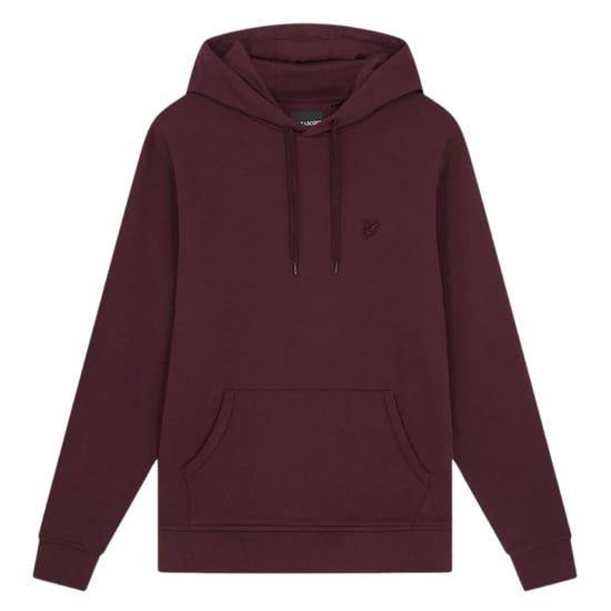Lyle & Scott Tonal Eagle Logo Burgundy Pull-over Hoodie - Image 1