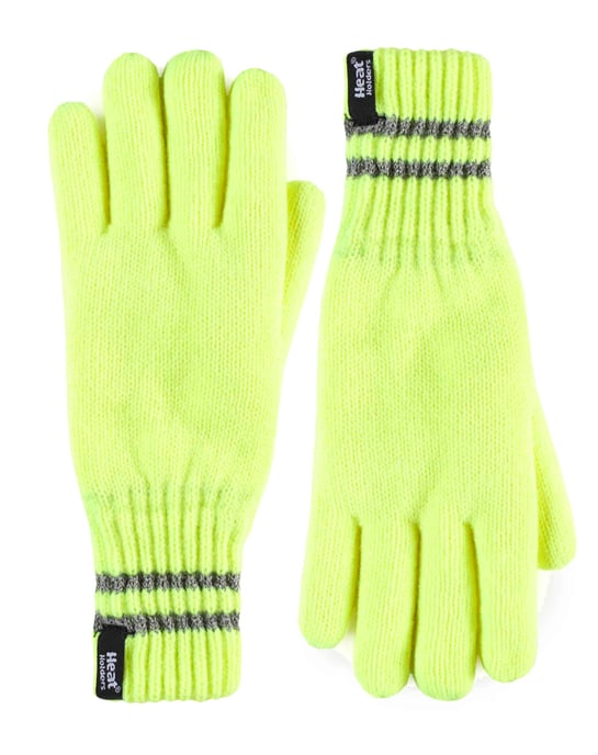 Heat Holders - Mens hi-vis reflective outdoor thermal knitted Gloves - Image 1