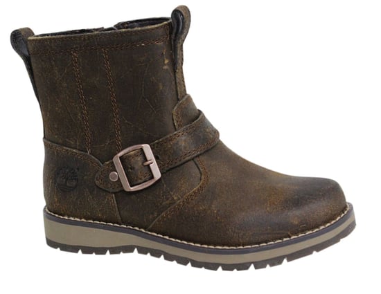 Timberland Kidderhill Side Zip Up Brown Leather Youth Boots A19XG B32C