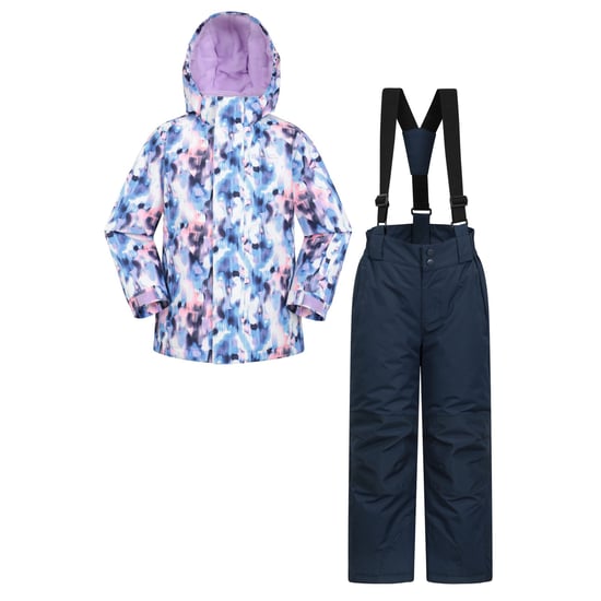 Mountain Warehouse kinder-/kinderski-jas en -broek met patroon (Paars) - Image 1