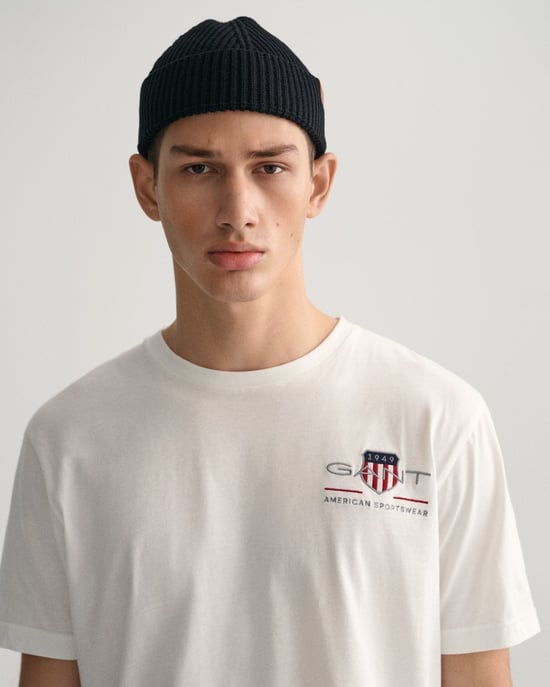 GANT Mens Regular Fit Embroidered Archive Shield T-Shirt