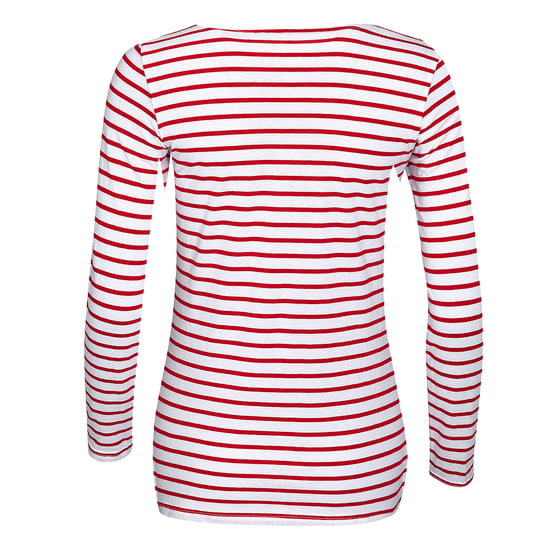 SOLS Womens/Ladies Marine Long Sleeve Stripe T-Shirt (White/Red) - Image 2