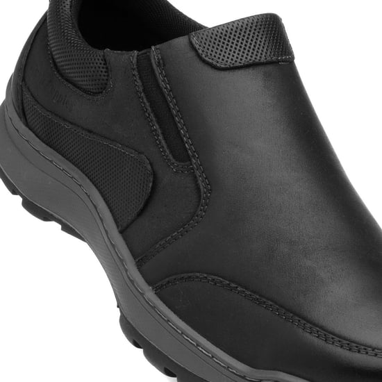 Hush Puppies Mens Jasper Slip On Leather Shoes (Black) - Image 6