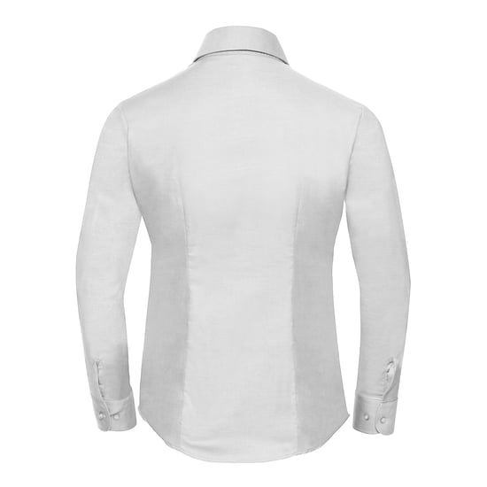 Russell Dames/Dames Oxford Easy-Care overhemd met lange mouwen (Wit) - Image 2
