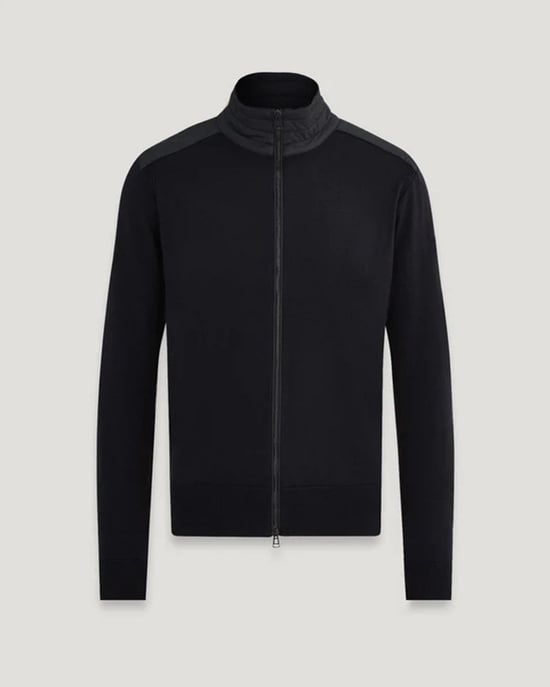 Belstaff Kelby Mens Merino Wool Zip Cardigan