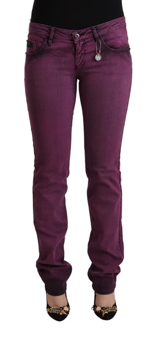 Costume National Women's Purple Cotton Stretch Slim Fit Denim Jeans