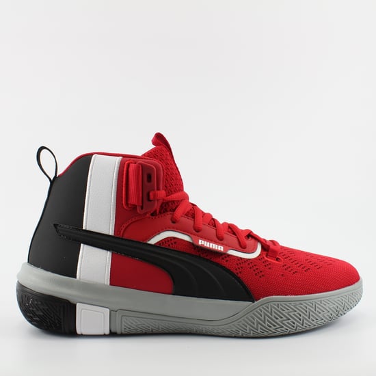 Puma Legacy MM Red Textile Mens High Top Lace Up Trainers 194048 04 - Image 1