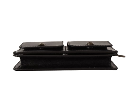 Dolce & Gabbana Black Leather Wristlet Mini Bag Card Bill Men's Wallet