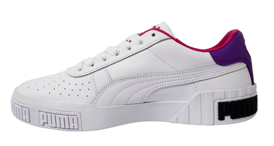 Puma Cali Bold Womens Trainers White Pink Leather Lace Up Shoes 370811 05