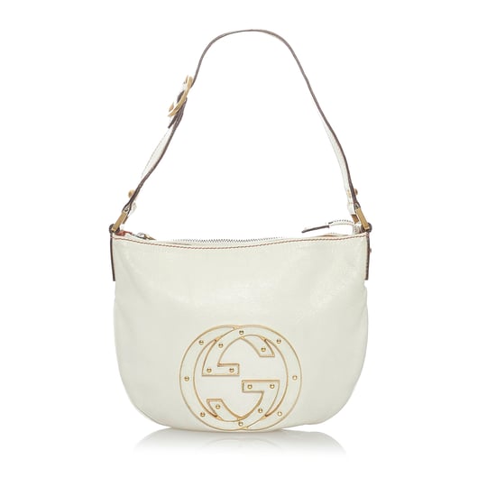 Vintage Gucci Small Blondie Leather Shoulder Bag White