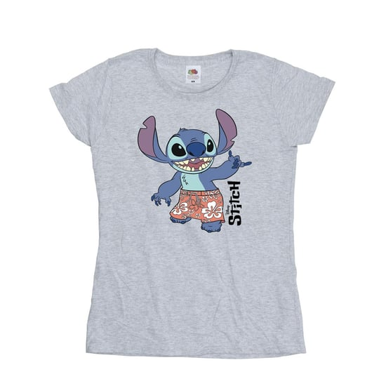 Disney Womens/Ladies Lilo & Stitch Bermuda Shorts Cotton T-Shirt (Sports Grey)