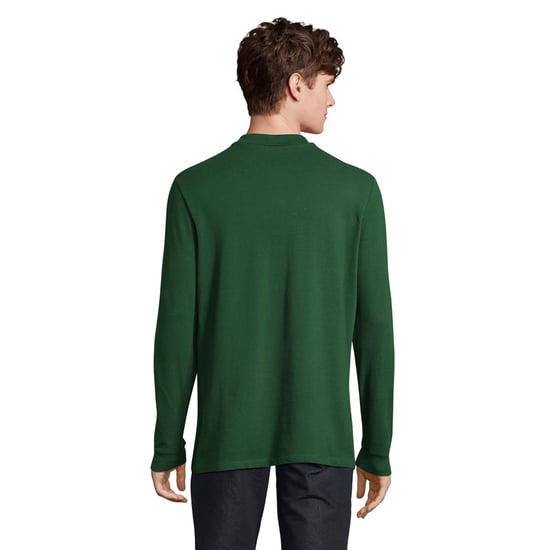 SOLS Heren Perfect Effen Piqué Poloshirt met Lange Mouwen (Fles groen) - Image 2