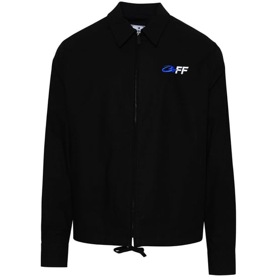 Off-White Exact Opposite Zip-Up Black Hybrid Shirt - Image 1