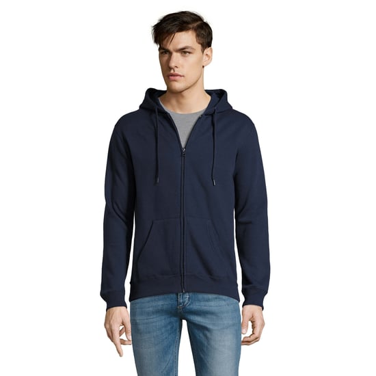 SOLS Heren Zeven Volle Zip Hooded Sweatshirt / Hoodie (Franse marine) - Image 3