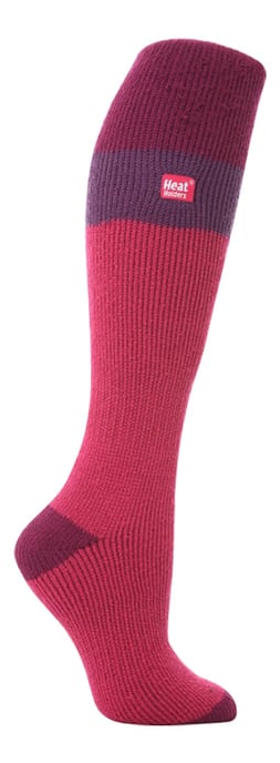 Heat Holders - Dames kniehoge thermo skisokken - Frambozen / Fuchsia - Image 1