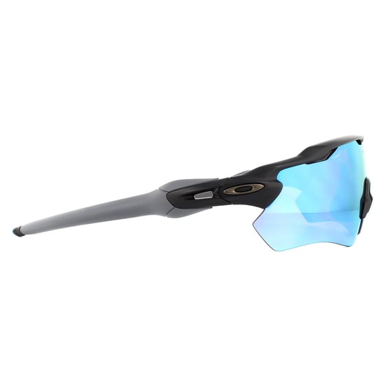 Oakley Wrap Mens Matte Black Prizm Deep Water Polarized Sunglasses