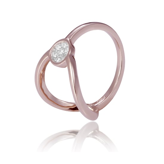 Orphelia 'Gigi' Dames 925 Sterling Zilveren Set: Halsketting + Oorbellen + Ring - Roze SET-7439 - Image 4