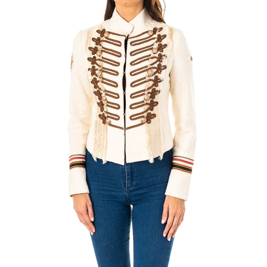 Women's long-sleeved high-neck jacket with hook and eye closure LWJG30