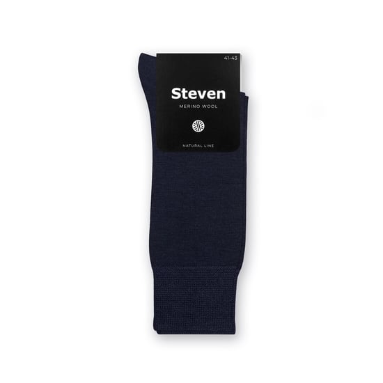 Merinoullstrumpor för herrar | Steven | Varma stickade ribbade klänningsstrumpor - Marinblå - Image 2