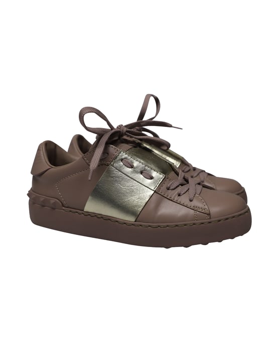 Valentino Garavani Open for a Change Sneakers in Old Rose Calfskin Leather - Image 3