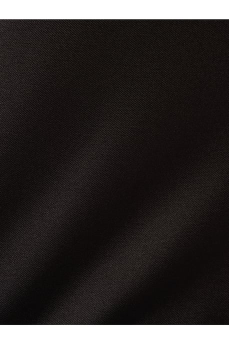 Mikado Flounce Shirred Gown in Black