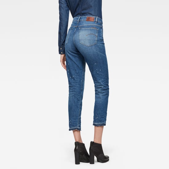 G-Star RAW 3301 Ultra High Straight Ripped 7/8-Length Jeans