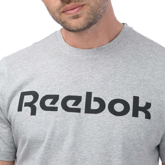 Men's Reebok Graphic Series Linear Logo T-Shirt in Grey Heather