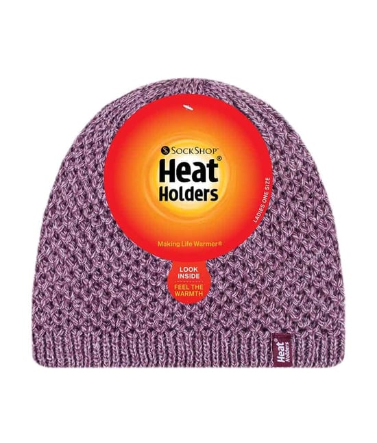 Heat Holders - Ladies Knit Fleece Lined Warm Thermal Beanie Hat - Image 2