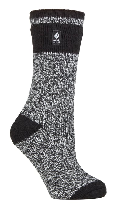 Heat Holders - Damens Termosockor för Vinter | Utomhus- och Inomhussockor | Mysiga & Luddiga | Presenter för Kvinnor - Svart (Sydney) - Image 1