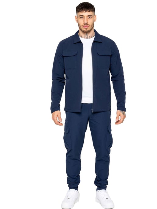 Enzo | Mens Cargo Shacket Tracksuit Set - Image 1