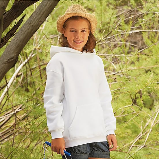 Fruit Of The Loom Kinder Unisex Premium 70/30 Sweatshirt met Capuchon / Hoodie (Wit) - Image 4