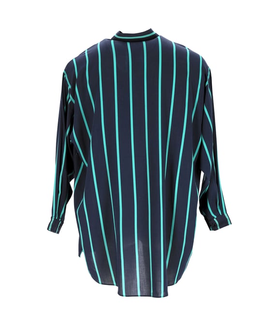 Balenciaga Gestreepte Overhemd in Marineblauwe Polyester - Image 3