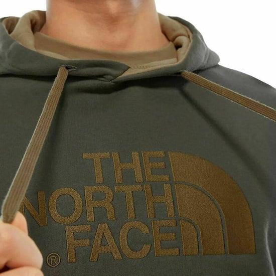 The North Face Mens Drew Peak Embroidery Hoodie Green / British Khaki