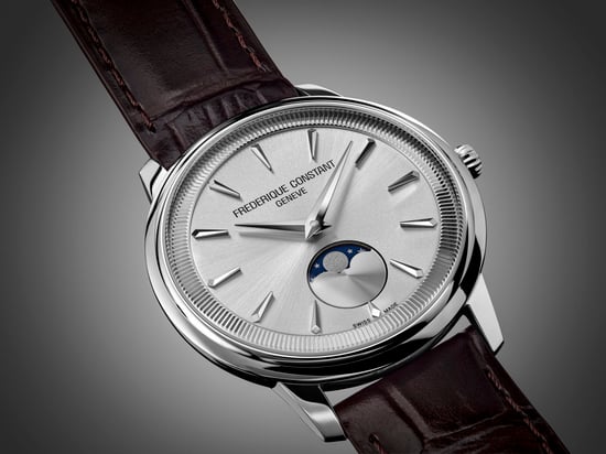 Frédérique Constant Moneta Moonphase Unisex Horloge Bruin FC-206S3S6 - Image 3