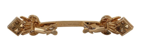 Dolce & Gabbana Men's Green Emerald Gold Tone Collar Clip Tie Brooch