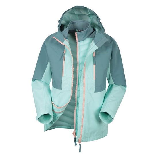 Mountain Warehouse Ravine 3 in 1 vattentät jacka för barn/ungdomar (Teal) - Image 6