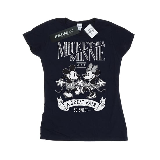 Disney Womens/Ladies Mickey And Minnie Mouse Great Pair Cotton T-Shirt (Navy Blue)