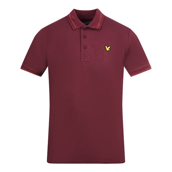 Lyle & Scott Battle Rust Branded Collar Polo Shirt - Image 1