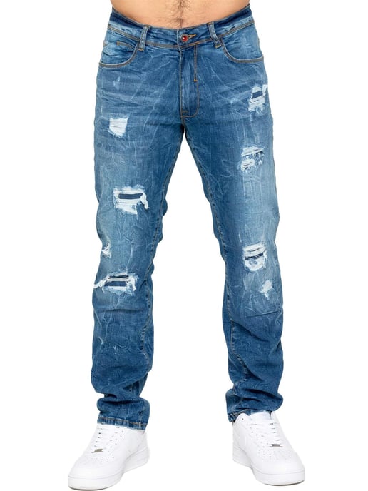 Enzo | Heren Gescheurde Denim Jeans - Image 2