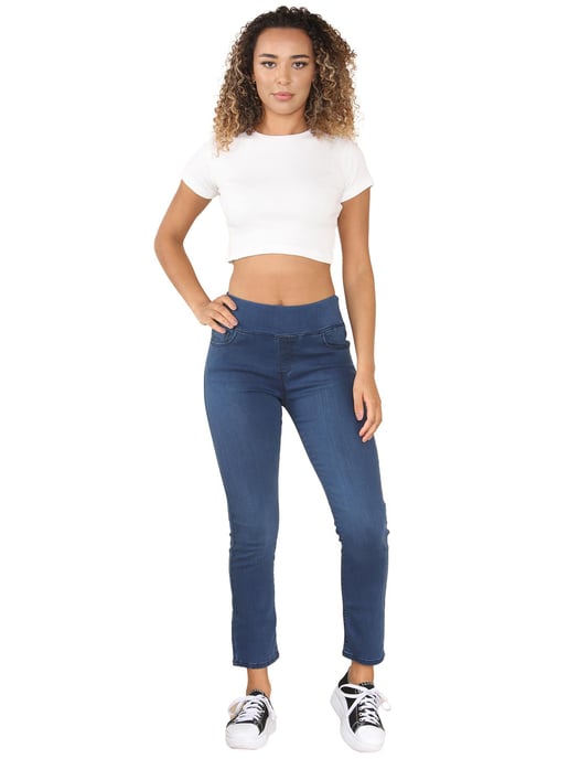 Enzo | Dam jeans med bredare midja - Blå - Image 4