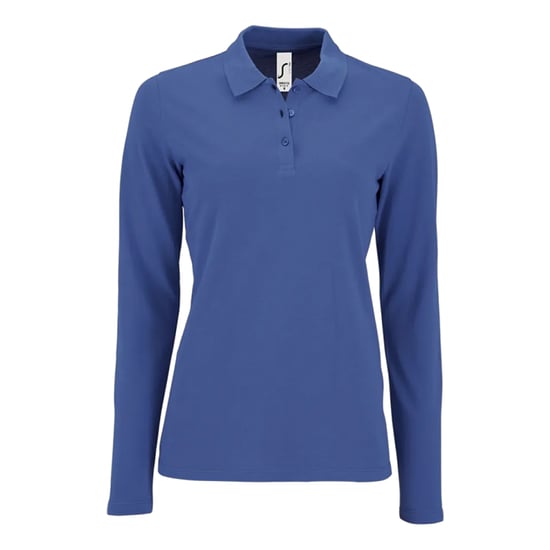 SOLS Dames/Dames Perfect Pique Poloshirt met Lange Mouwen (Koningsblauw) - Image 1