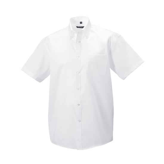 Russell Collection Mens Ultimate Non-Iron Short-Sleeved Shirt (White)