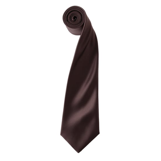 Premier Unisex Adult Colours Satin Tie (Brown) - Image 1